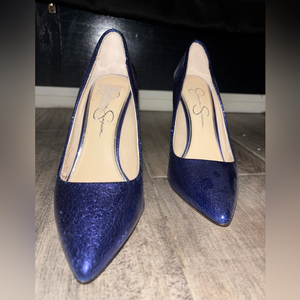 Jessica Simpson Shimmering Blue Heels